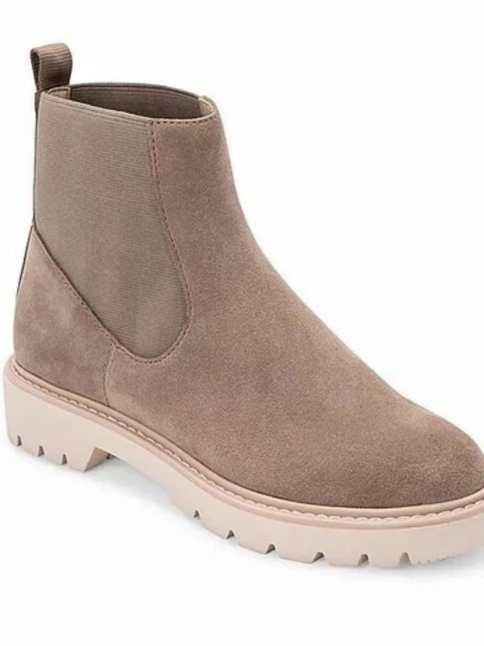 Dolce Vita Grey Suede Pepper Chelsea Lug Sole Boots 8.5